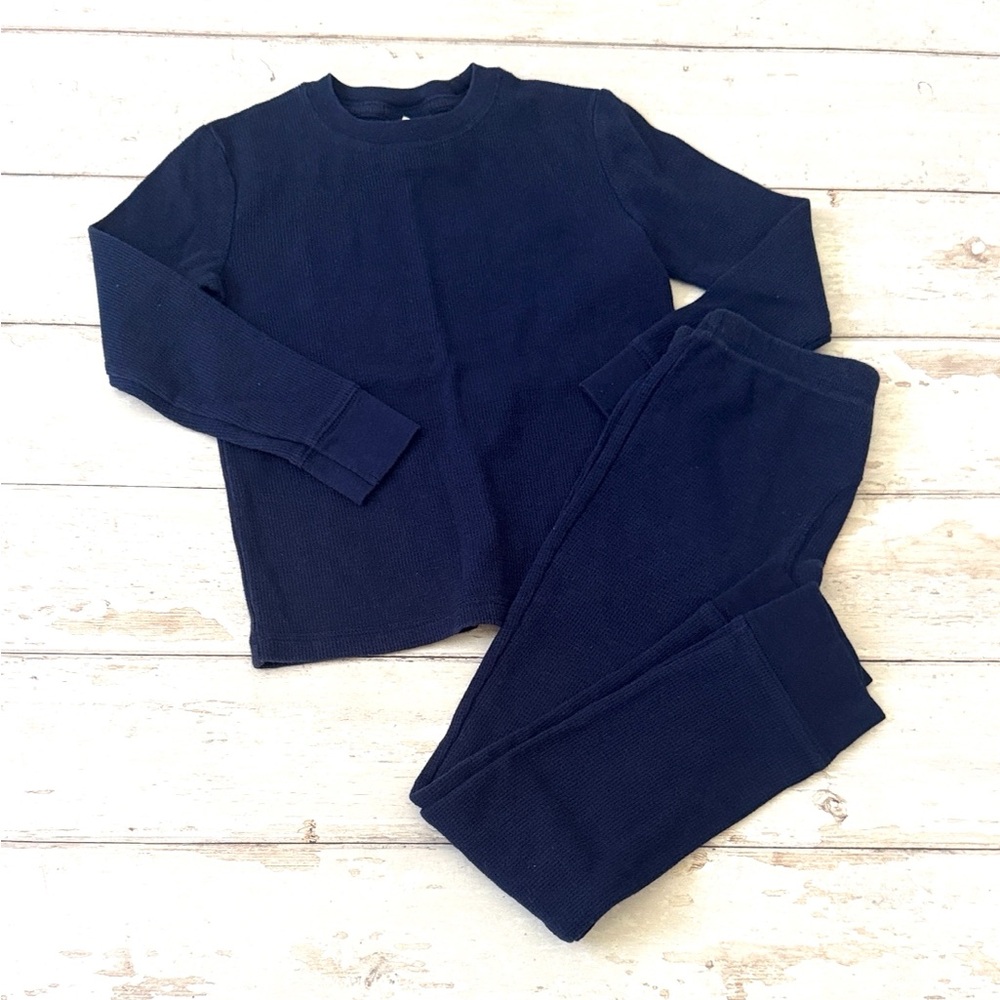 Cherokee 6/7 Boys Navy Blue Thermal Underwear Pants Long Sleeve Top Size 6 7
